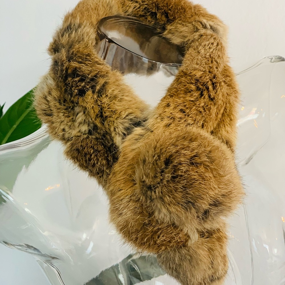 Real rabbit fur scarf